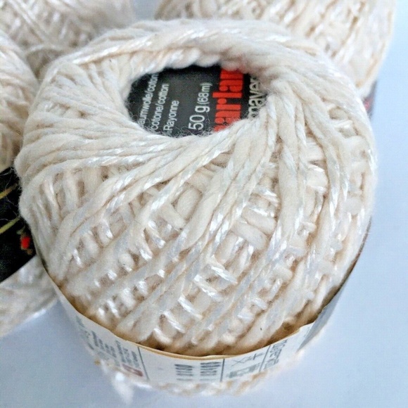 Aarlan Yarn Primavera Cotton Rayon Blend Ivory Beige Lot of 4 Made Switzerland - Picture 2 of 5